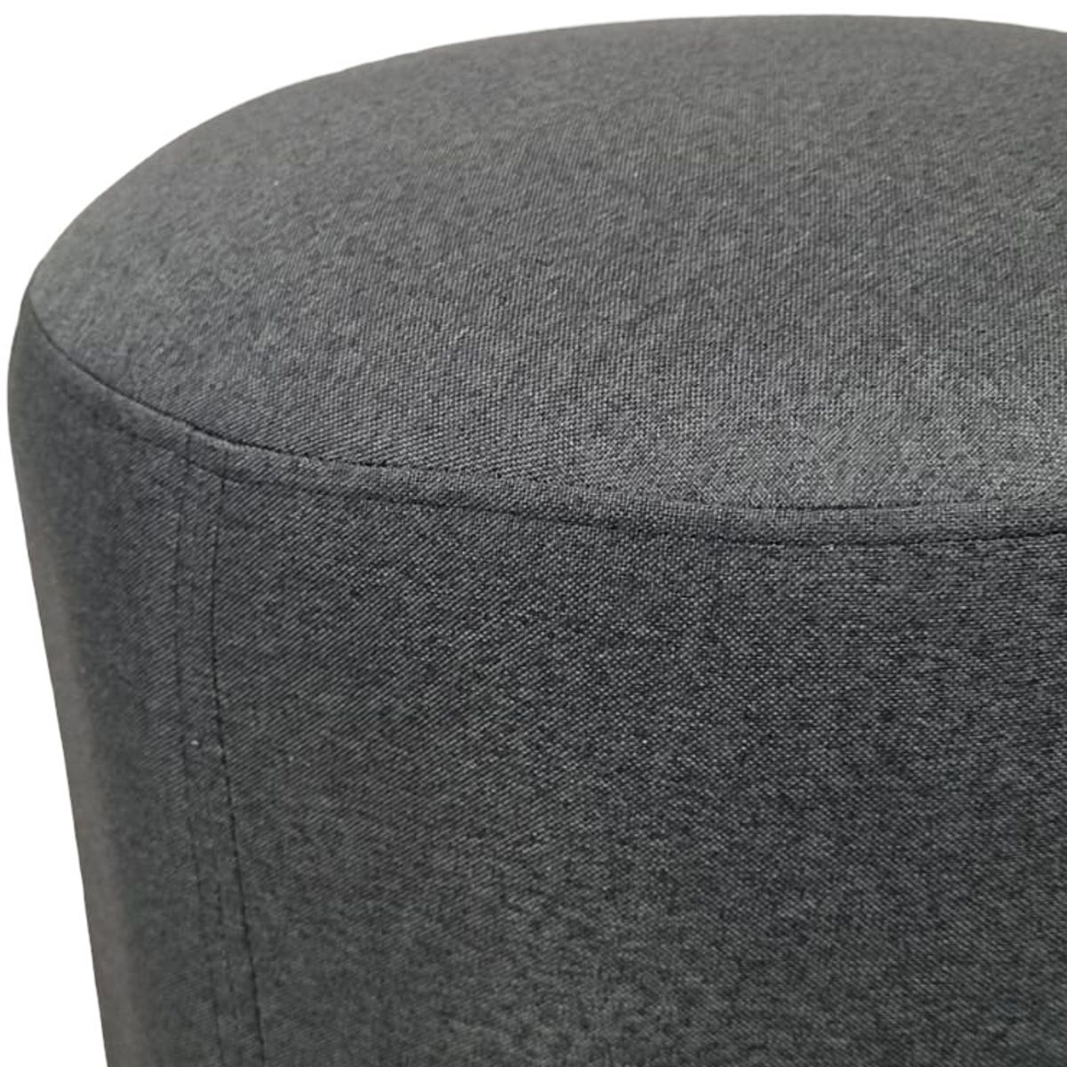 DISEÑOS VALESTRINI - POUF REDONDO LINO GRIS OSCURO