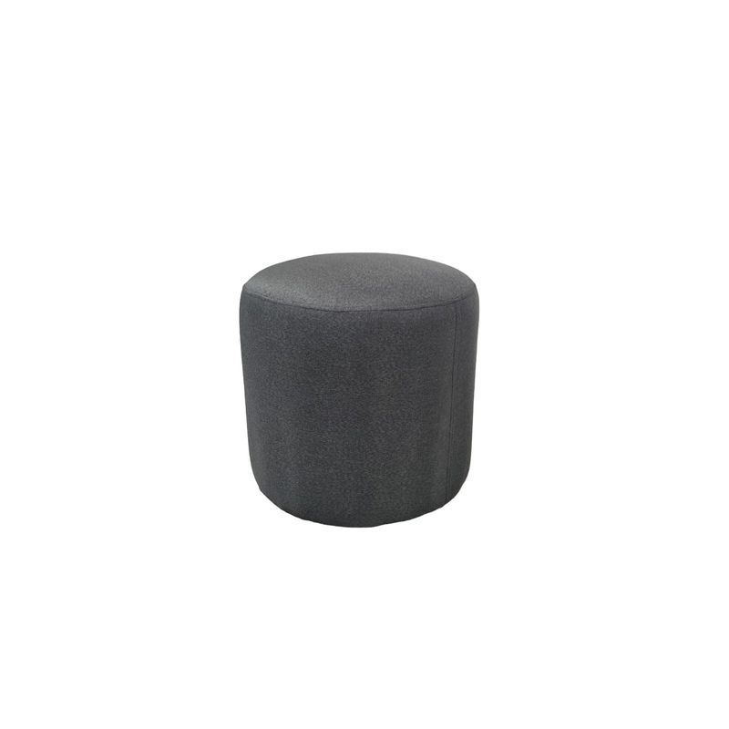 DISEÑOS VALESTRINI - POUF REDONDO LINO GRIS OSCURO