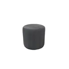 DISEÑOS VALESTRINI - POUF REDONDO LINO GRIS OSCURO