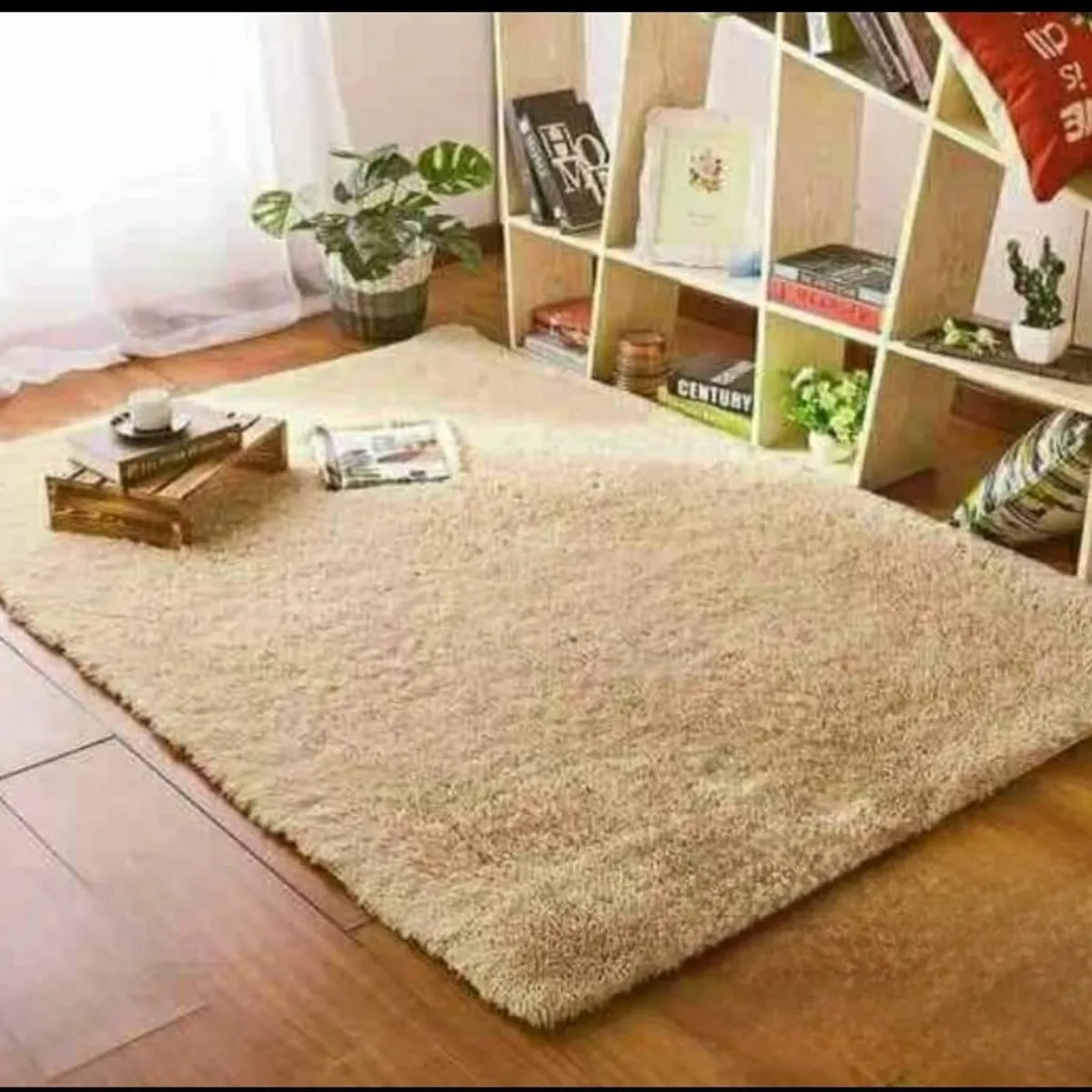 GENERICO - ALFOMBRA TIPO SHAGGY PELO LARGO PARA LIVING