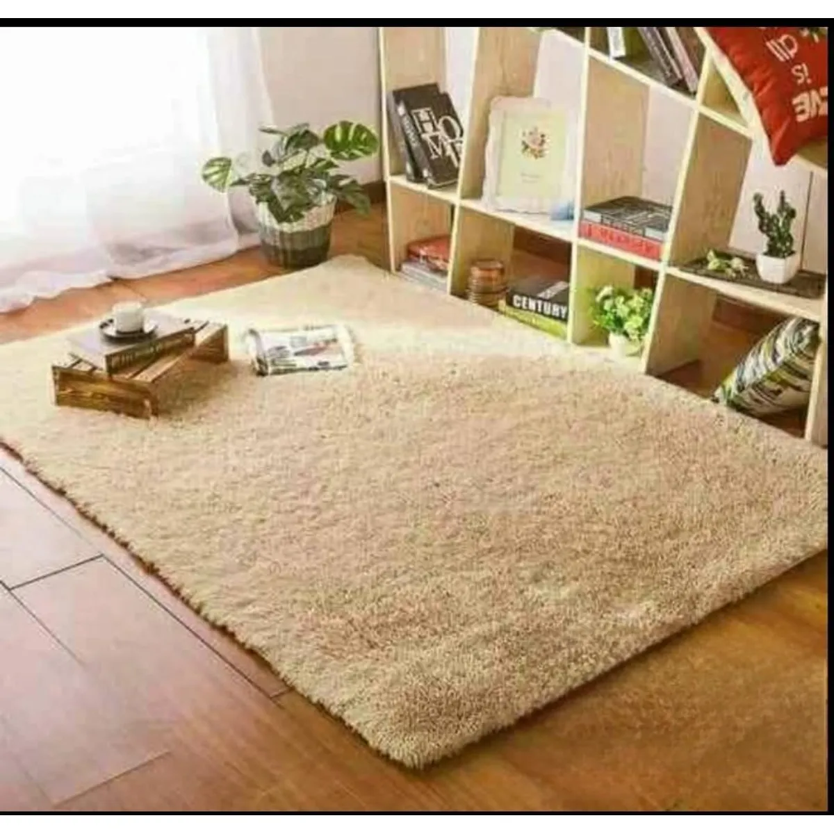 GENERICO - ALFOMBRA TIPO SHAGGY PELO LARGO PARA LIVING