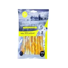 BUEN AMIGO - Pack X12 Happypets Stick De Cuero Con Giros De Pollo 100 Gr