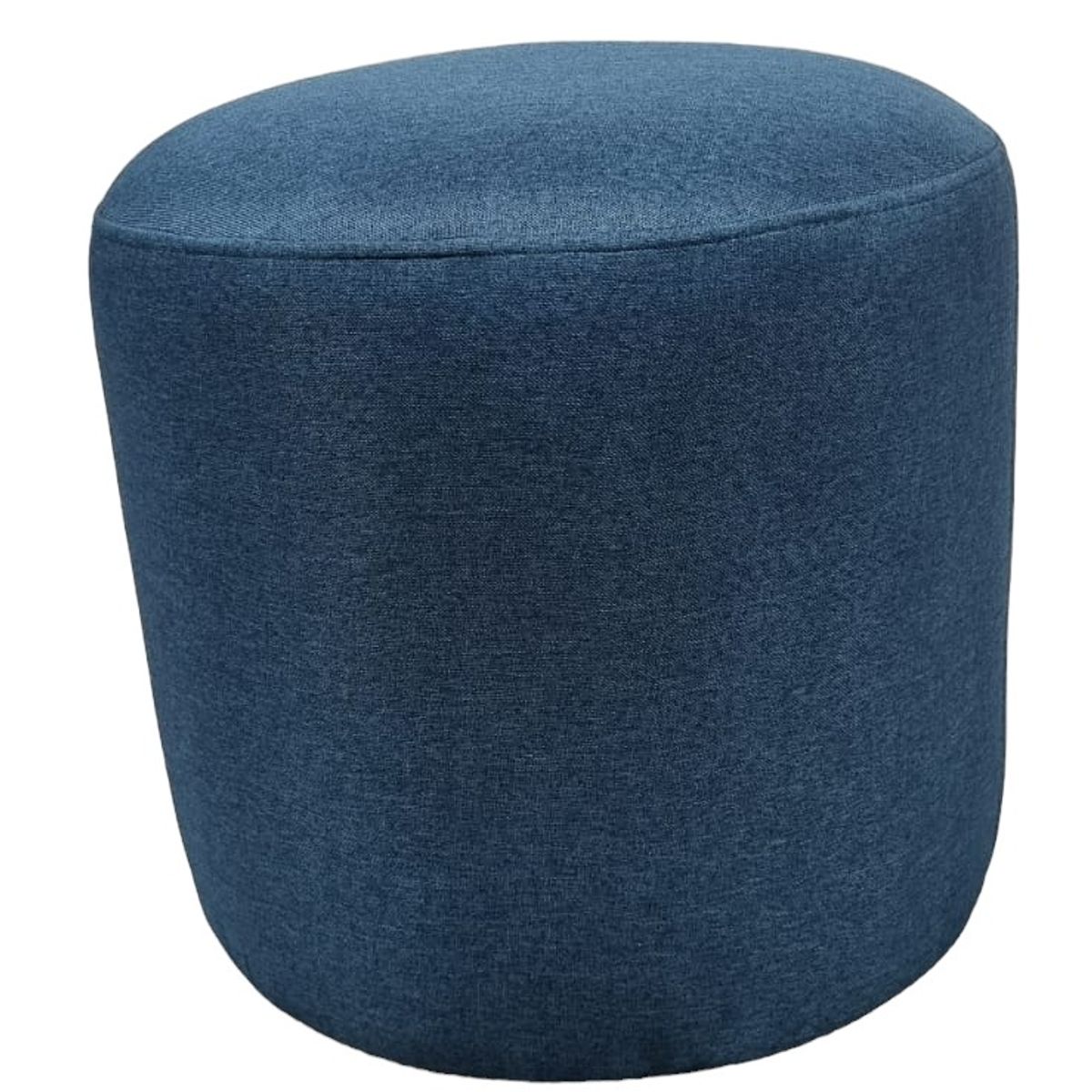 DISEÑOS VALESTRINI - POUF REDONDO LINO AZUL INDIGO