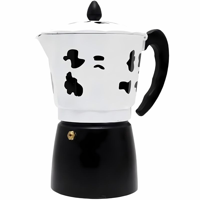 HOMESTAR - Cafetera Italiana Mocha con Diseño de Vaca