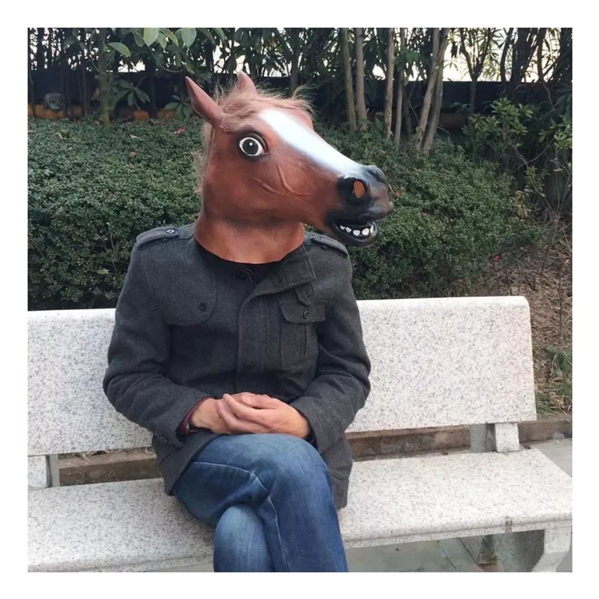 MUNDO MAGIA - Máscara De Caballo Café Cabeza Disfraz