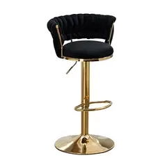 CORI CORI - Taburete Queen Velvet Gold Negro