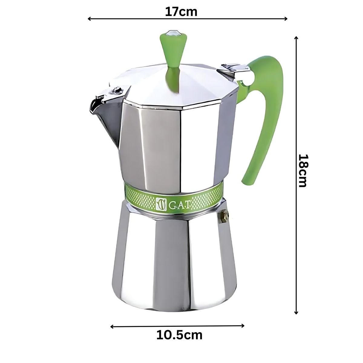 HOMESTAR - Cafetera Verde Moka Clásica