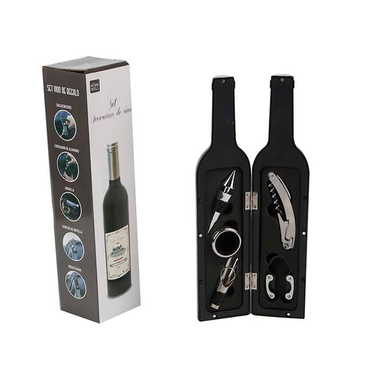 HOMEWELL - Set Accesorios para Vino Diseño 1 Botella 5u HOMEWELL