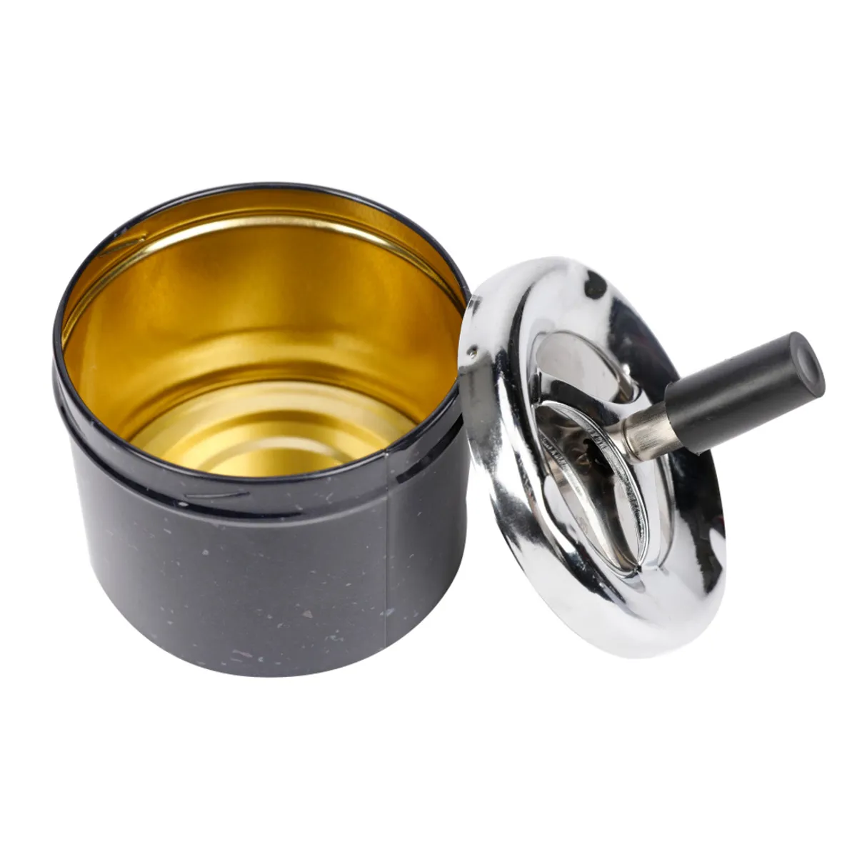 HOMEWELL - Cenicero de Metal Gris Plomo 9x7cm HOMEWELL