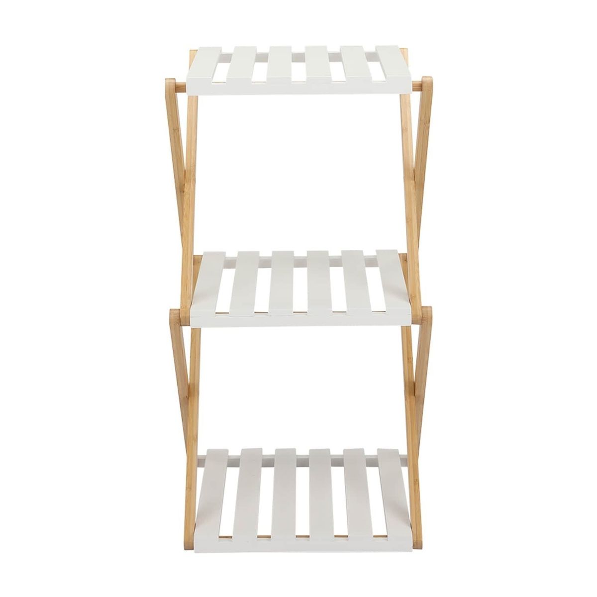 HOMESTAR - Estante Zapatero Plegable Madeta Bambú Tres Niveles