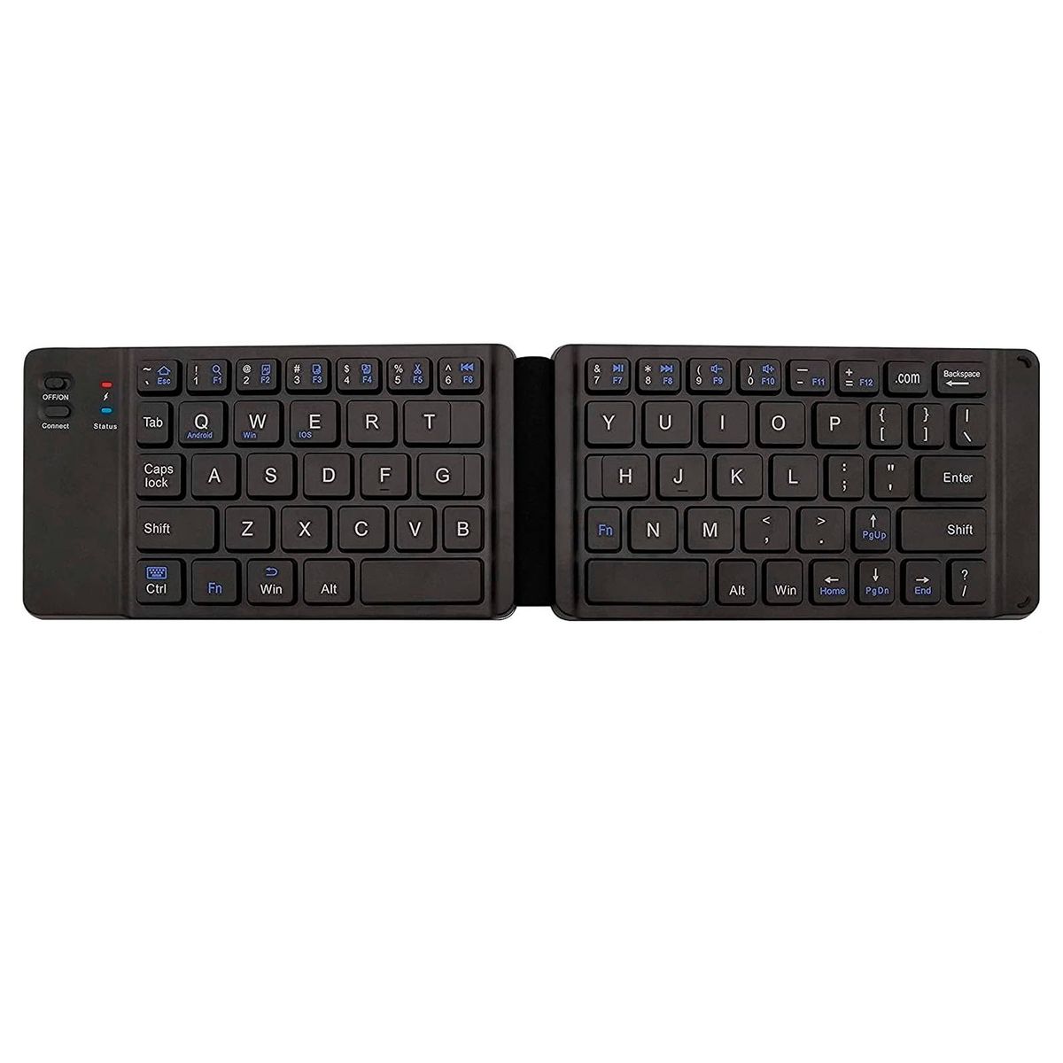 MOTOMO - Teclado Bluetooth Recargable Portatil Delgado Plegable Negro