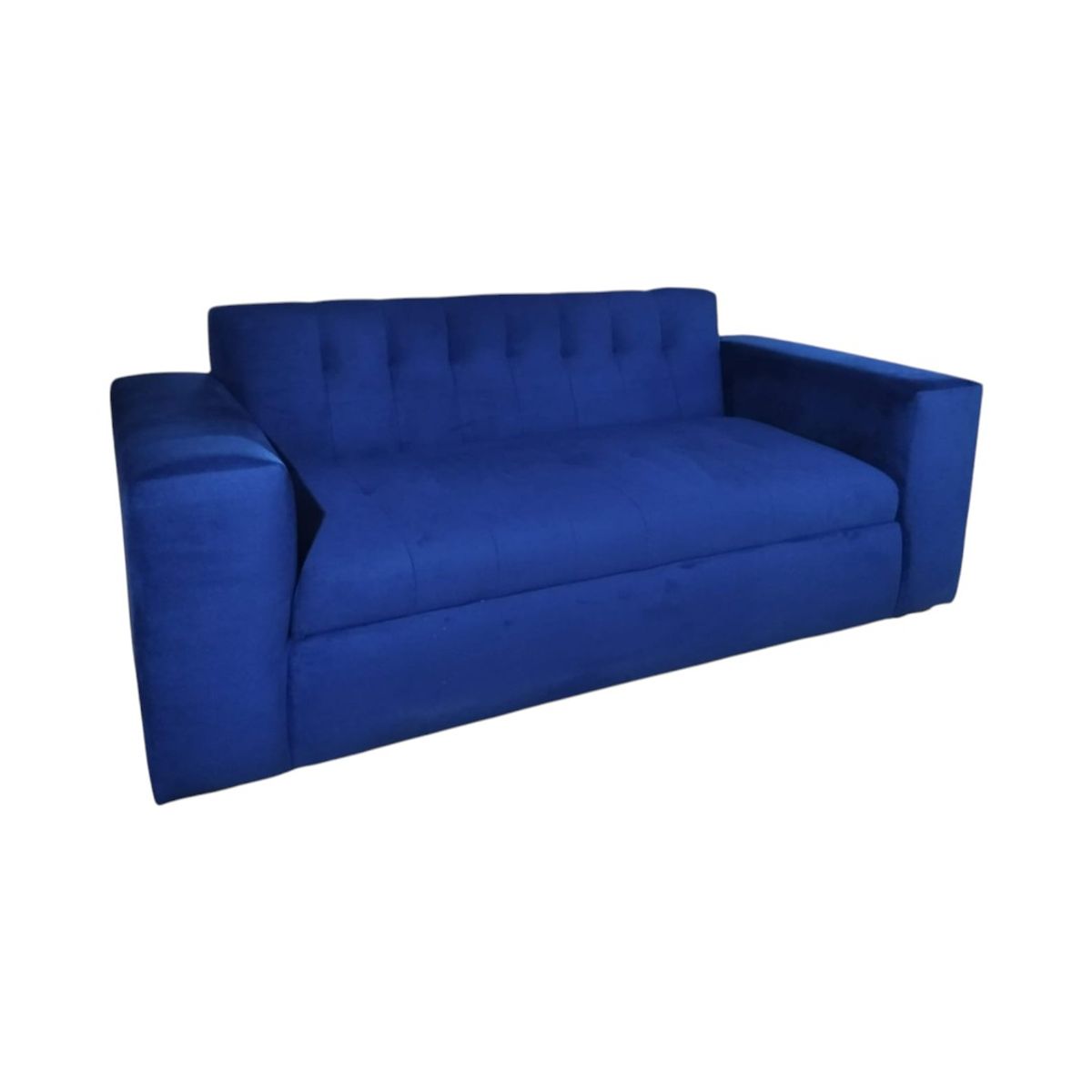 DISEÑOS VALESTRINI - SOFA DOS CUERPOS FELPA AZUL MARINO