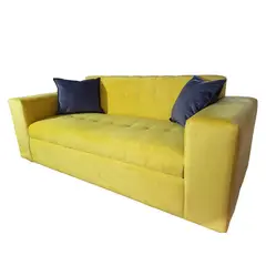 DISEÑOS VALESTRINI - SOFA TRES CUERPOS FELPA OCRE
