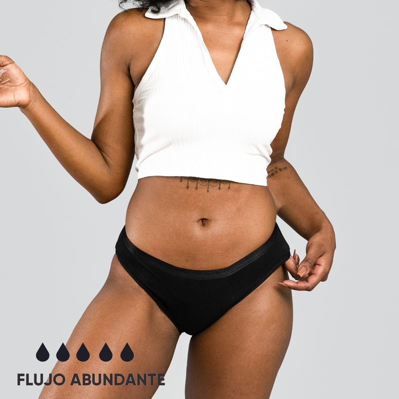 BLOODY GREEN - Calzón Menstrual Bloodygreen Bikini Abundante Negro