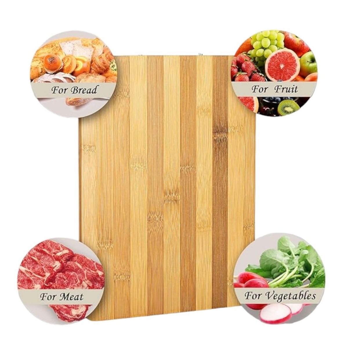 GENERICO - Tabla de Madera Bambú Multiusos para Cortar Vegetales 38x27cm