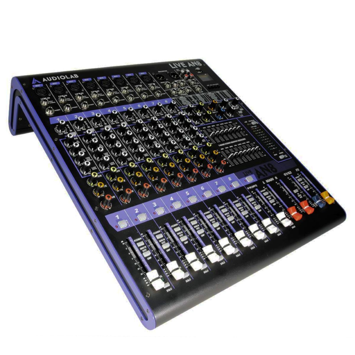 AUDIOLAB - Mezclador Analogo 8 Canales Profesional Audio Lab Live AN8