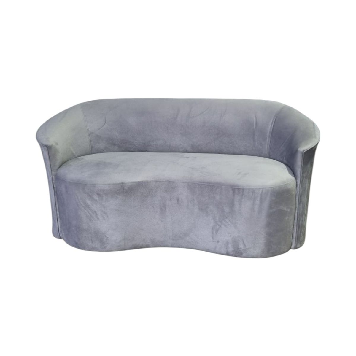 DISEÑOS VALESTRINI - SOFA MONACO CURVO FELPA GRIS CLARO