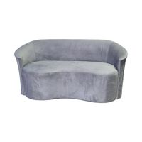SOFA MONACO CURVO FELPA GRIS CLARO
