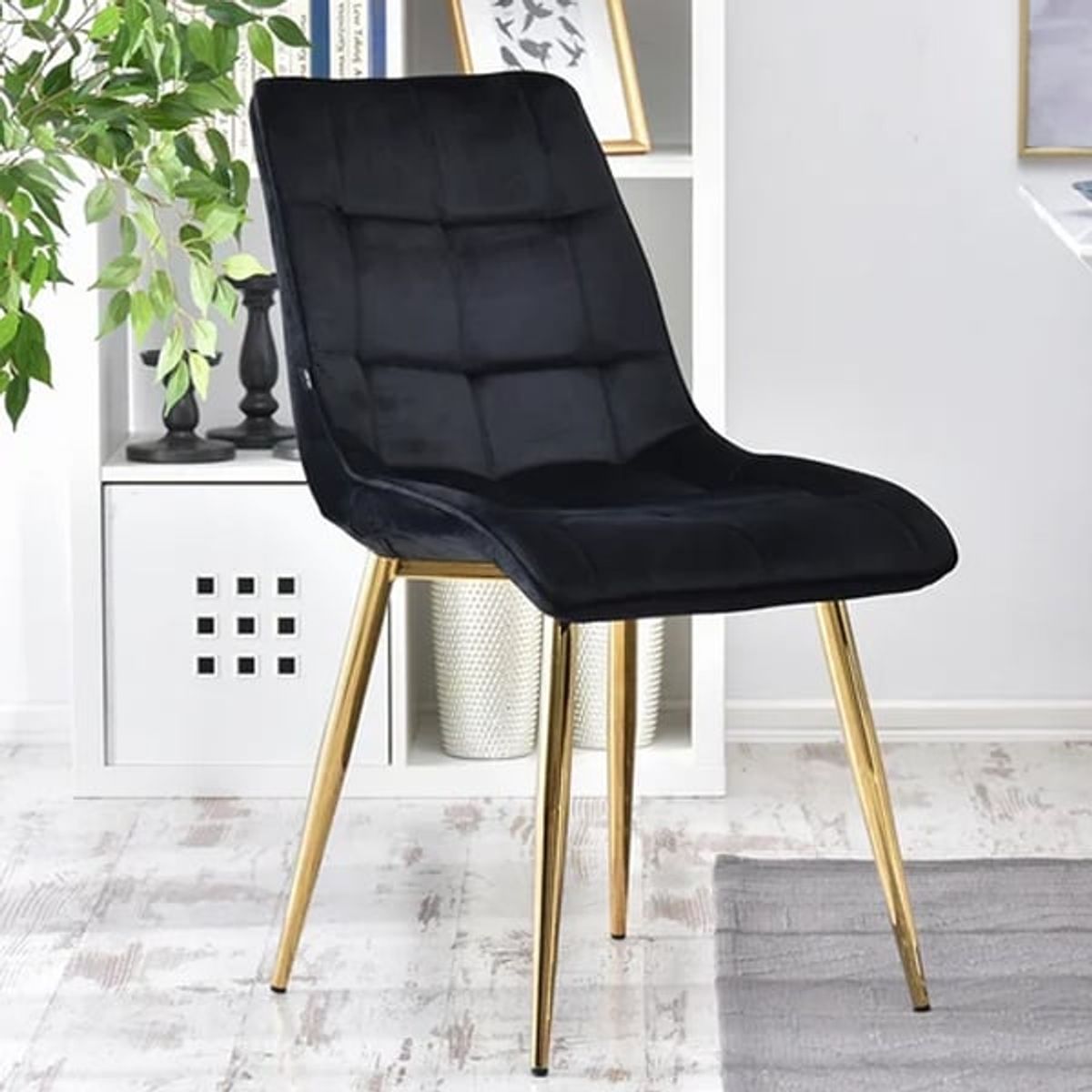 CORI CORI - Silla de Comedor Capitonne Top Gold Negra