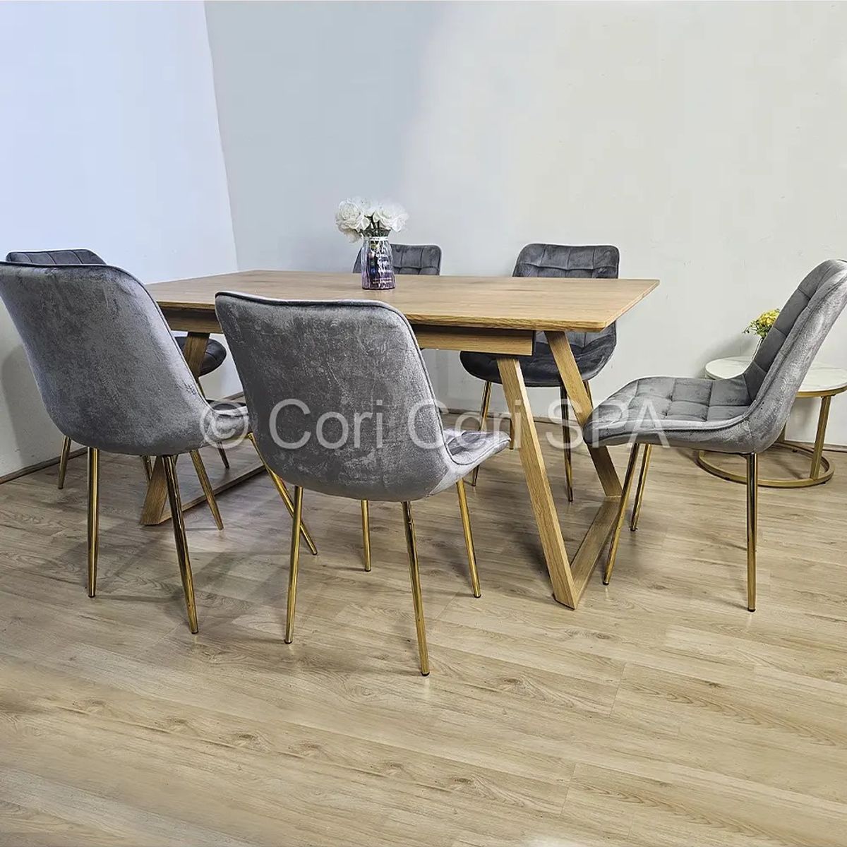 CORI CORI - Silla de Comedor Capitonne Top Gold Gris