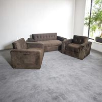 JUEGO DE LIVING FELPA CHOCOLATE