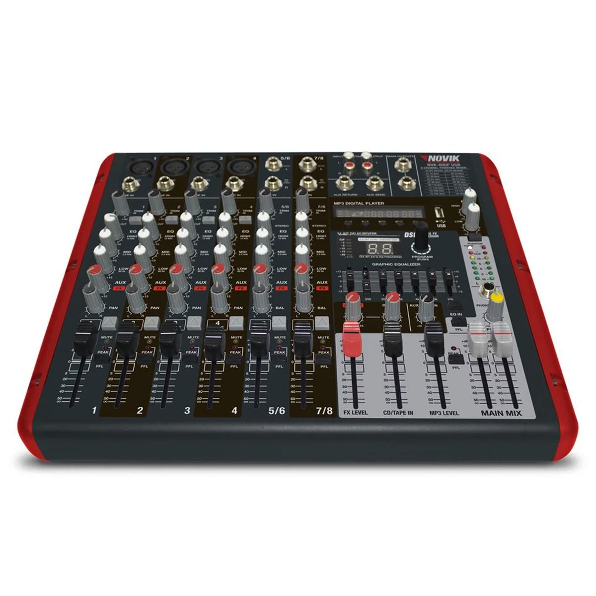NOVIK NEO - Mezclador Power Mixer Consola Potenciada Novik NVK 800P USB