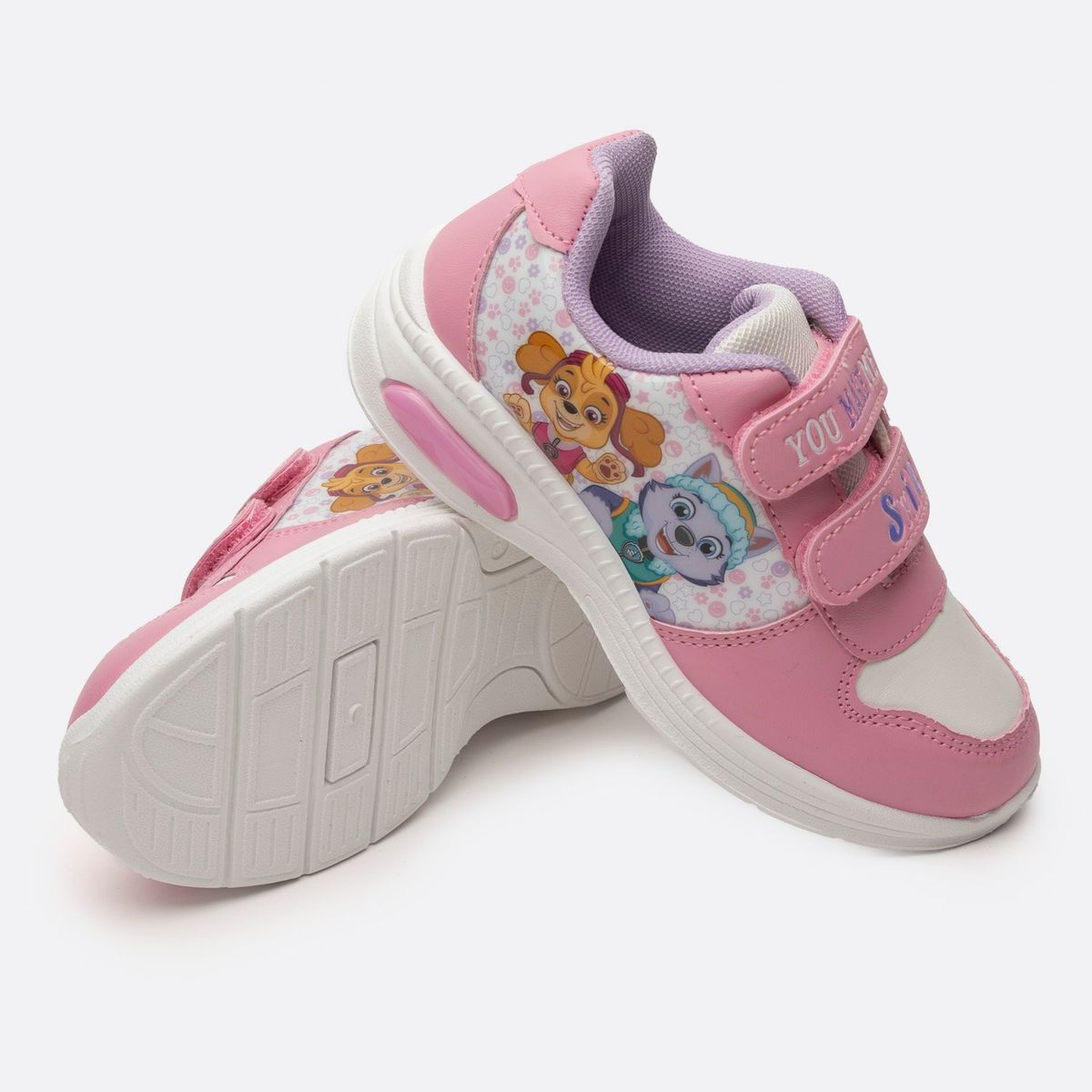 PAW PATROL - Zapatilla Con Luces Niña Skye y Everest Rosado Paw Patrol