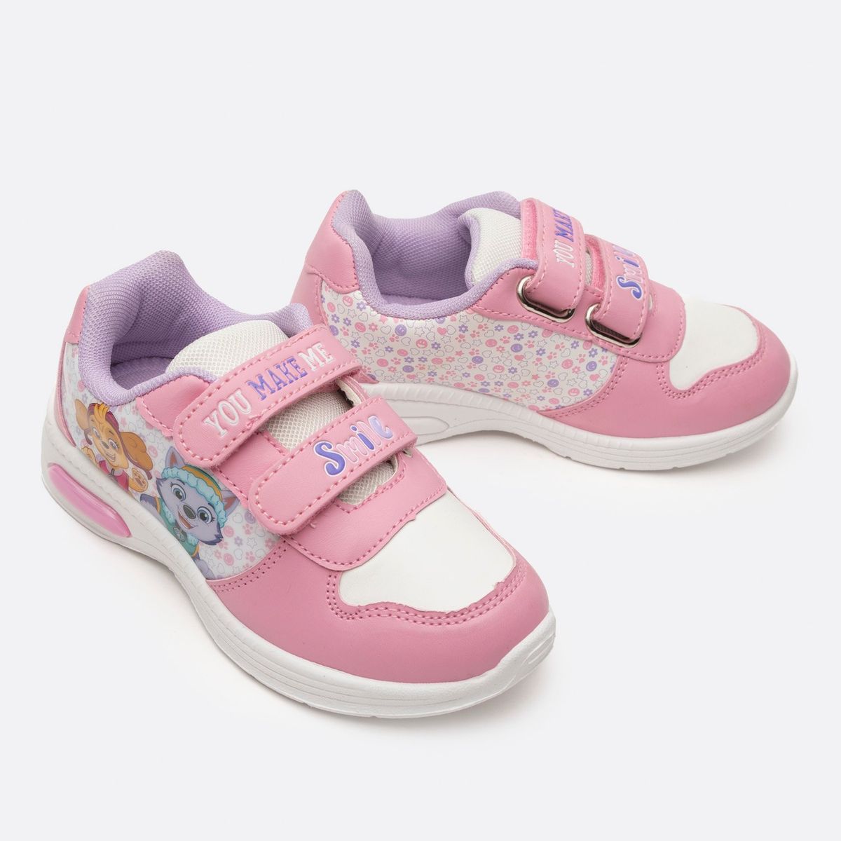 PAW PATROL - Zapatilla Con Luces Niña Skye y Everest Rosado Paw Patrol