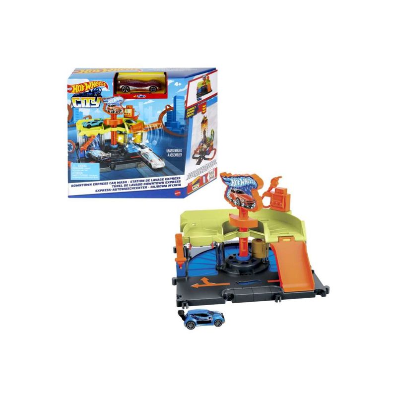 HOT WHEELS - Hot Wheels City Pista de Juguete Autolavado de la Ciudad