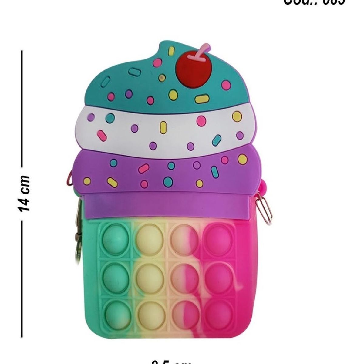 GENERICO - Cartera De Pop It Juguetes Antiestres Infantil Colores 14x85cm - Violeta - 14