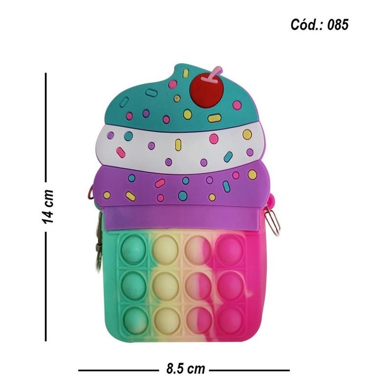 GENERICO - Cartera De Pop It Juguetes Antiestres Infantil Colores 14x85cm - Violeta - 14