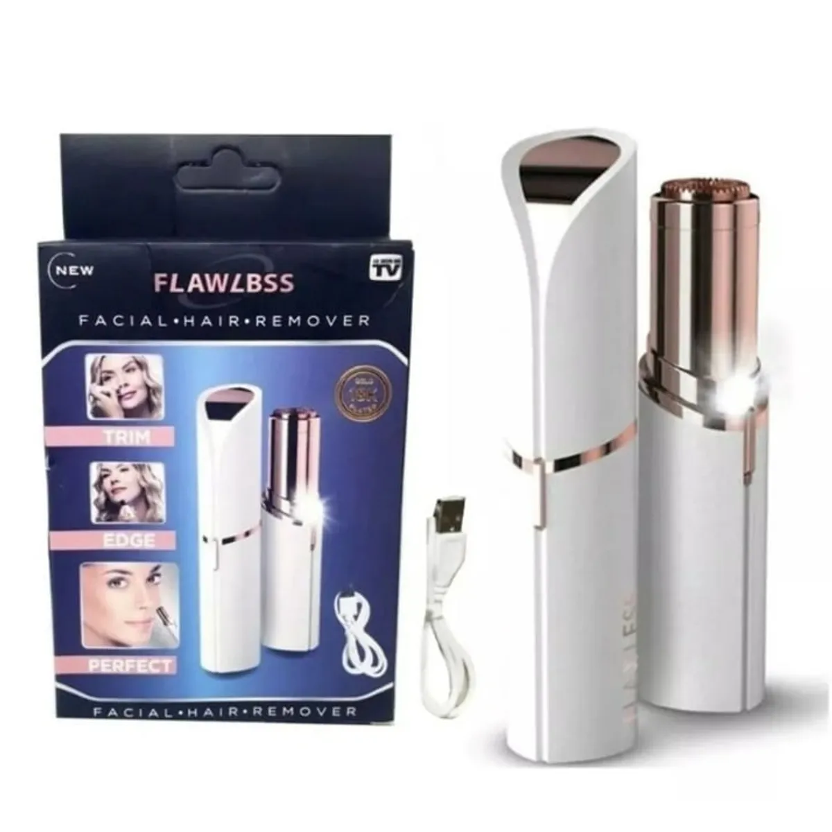 GENERICO - Depiladora De Vello Facial Para Mujer Recargable Usb Color Blanco