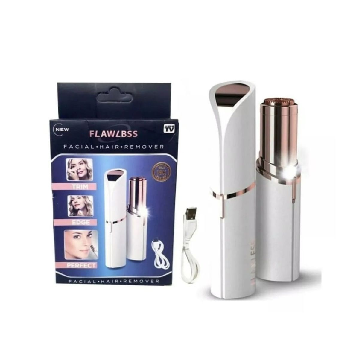 GENERICO - Depiladora De Vello Facial Para Mujer Recargable Usb Color Blanco