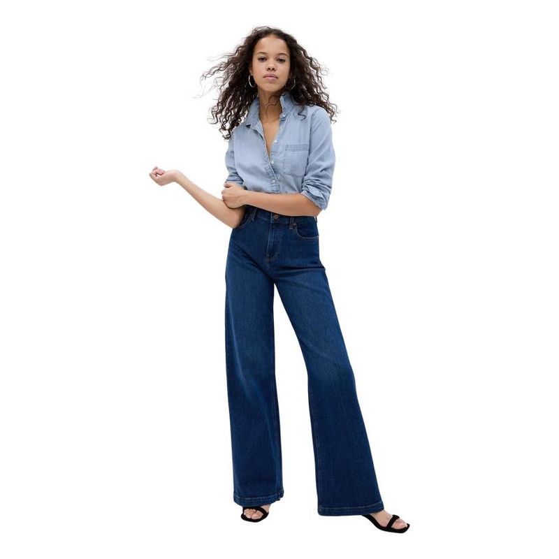 GAP - Blusa Denim Manga Larga Azul GAP_.