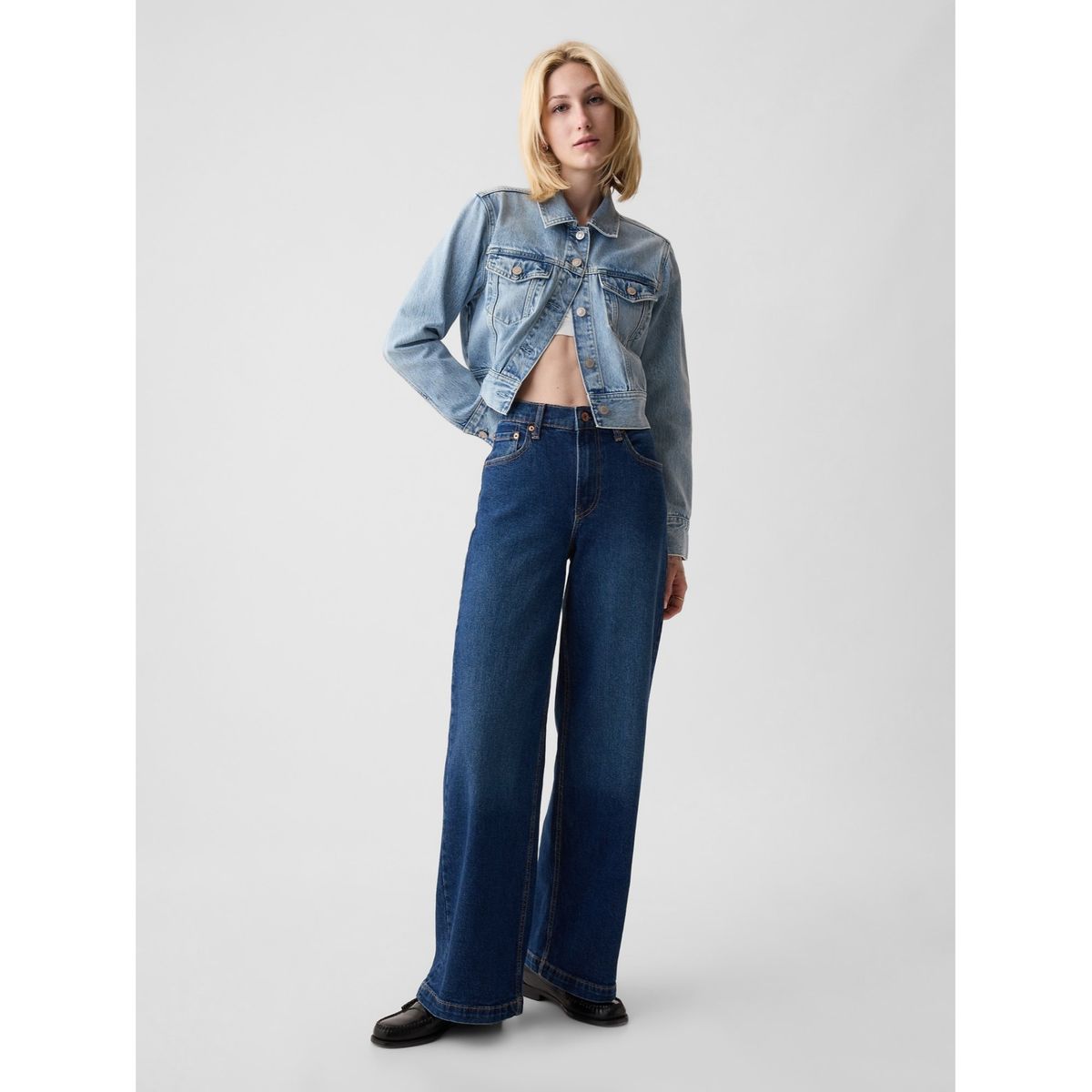 GAP - Jeans Wide Leg Mujer Azul