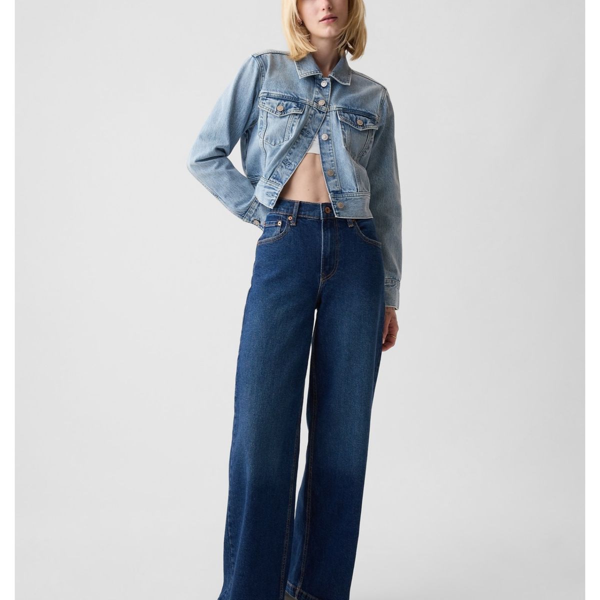 GAP - Jeans Wide Leg Mujer Azul