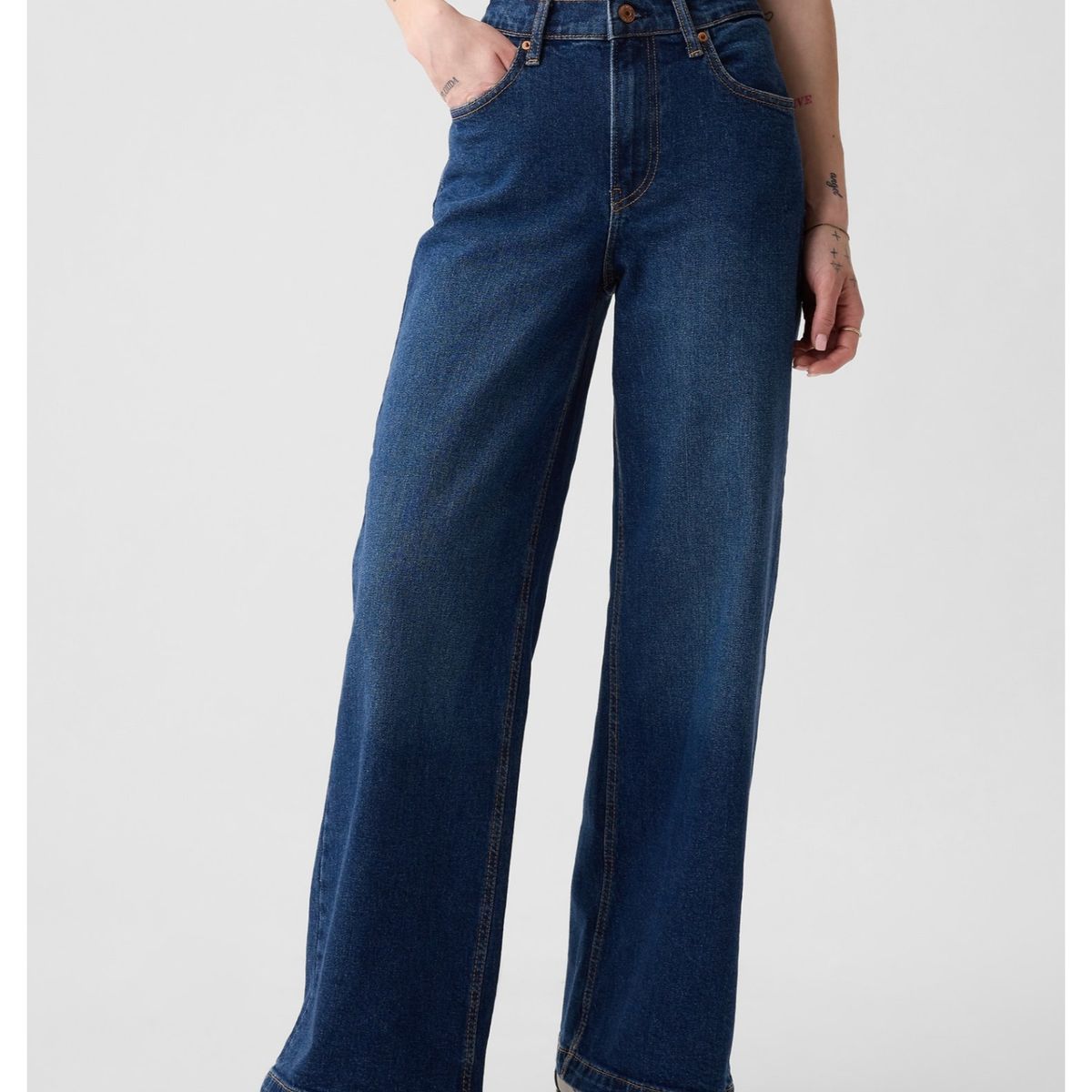 GAP - Jeans Wide Leg Mujer Azul