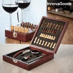 GENERICO - Set Juego De Ajedrez y Accesorios De Vino Sommelier