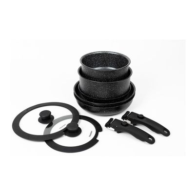 Imagen 2 del producto Batería de Cocina Antiadherente Granito 11 piezas Infini - Negro