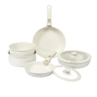 Batería de Cocina Antiadherente Granito 11 piezas Infini - Crema