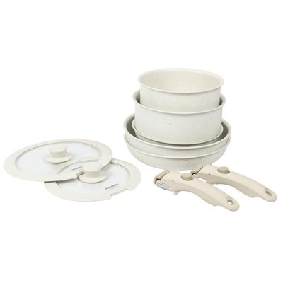 Imagen 2 del producto Batería de Cocina Antiadherente Granito 11 piezas Infini - Crema