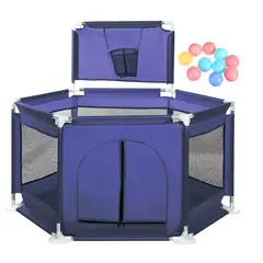 GENERICO - Corral Seguridad Niños Hexagonal Con Aro De Basket