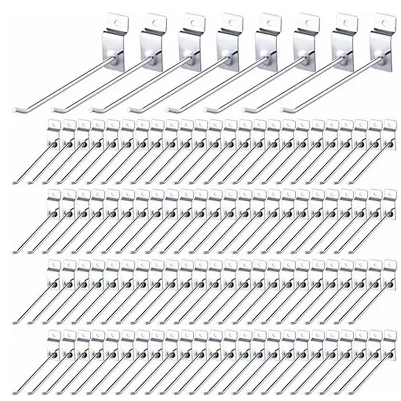 ESHOPANGIE - Pack 100 Ganchos Gancheras Panel Ranurado 15 Cm Exhibidor