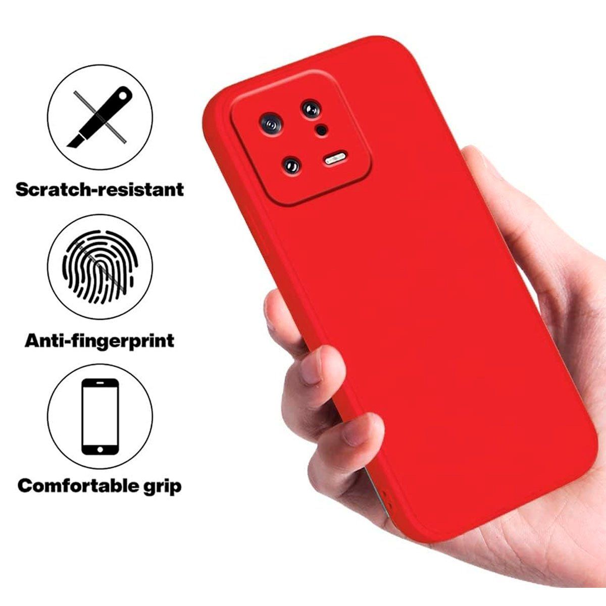 JOIGO - Carcasa Para Xiaomi 13 Goma Rojo