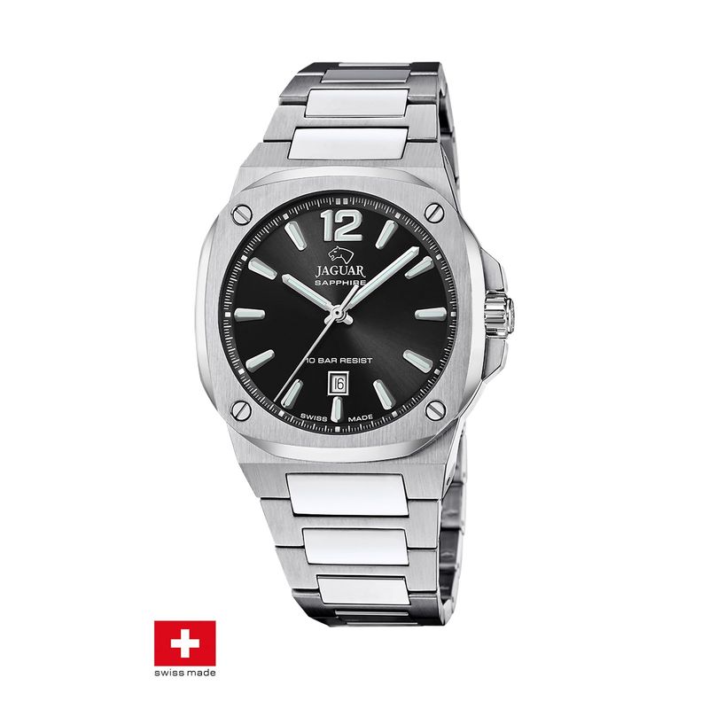 JAGUAR - Reloj J1024/3 Jaguar Swiss Negro Hombre Rondcarre