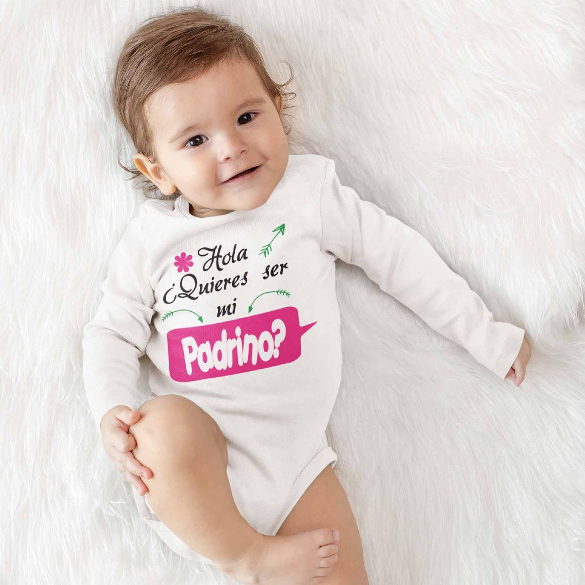 GENERICO - PILUCHOS  BODY DE BEBE ¿QUIERES SER MI PADRINO?