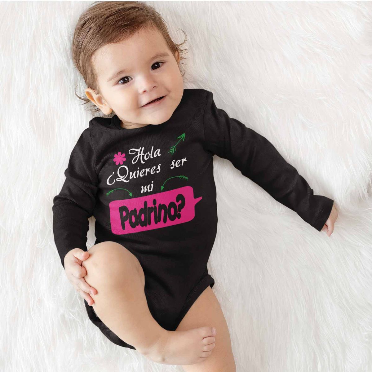 GENERICO - PILUCHOS  BODY DE BEBE ¿QUIERES SER MI PADRINO?