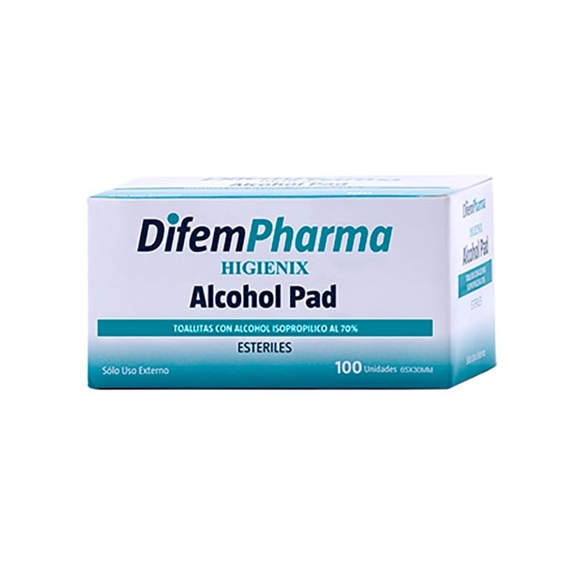 DIFEM PHARMA - Toallitas Con Alcohol Isopropílico Al 70 Difem 100 Unidades