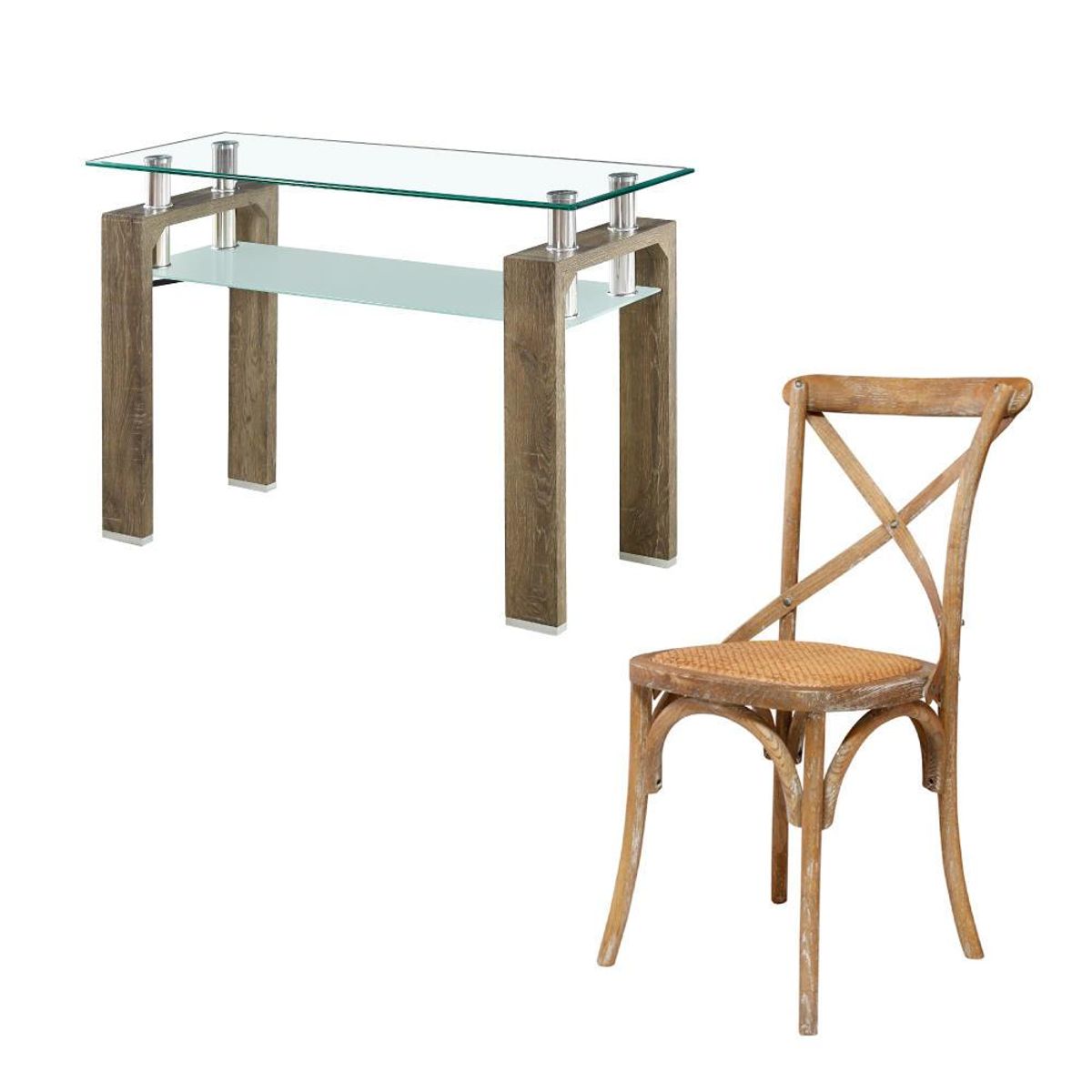 SPAZZIO - Escritorio Prisma albayalde 115x43 cm + Silla Retro albayalde