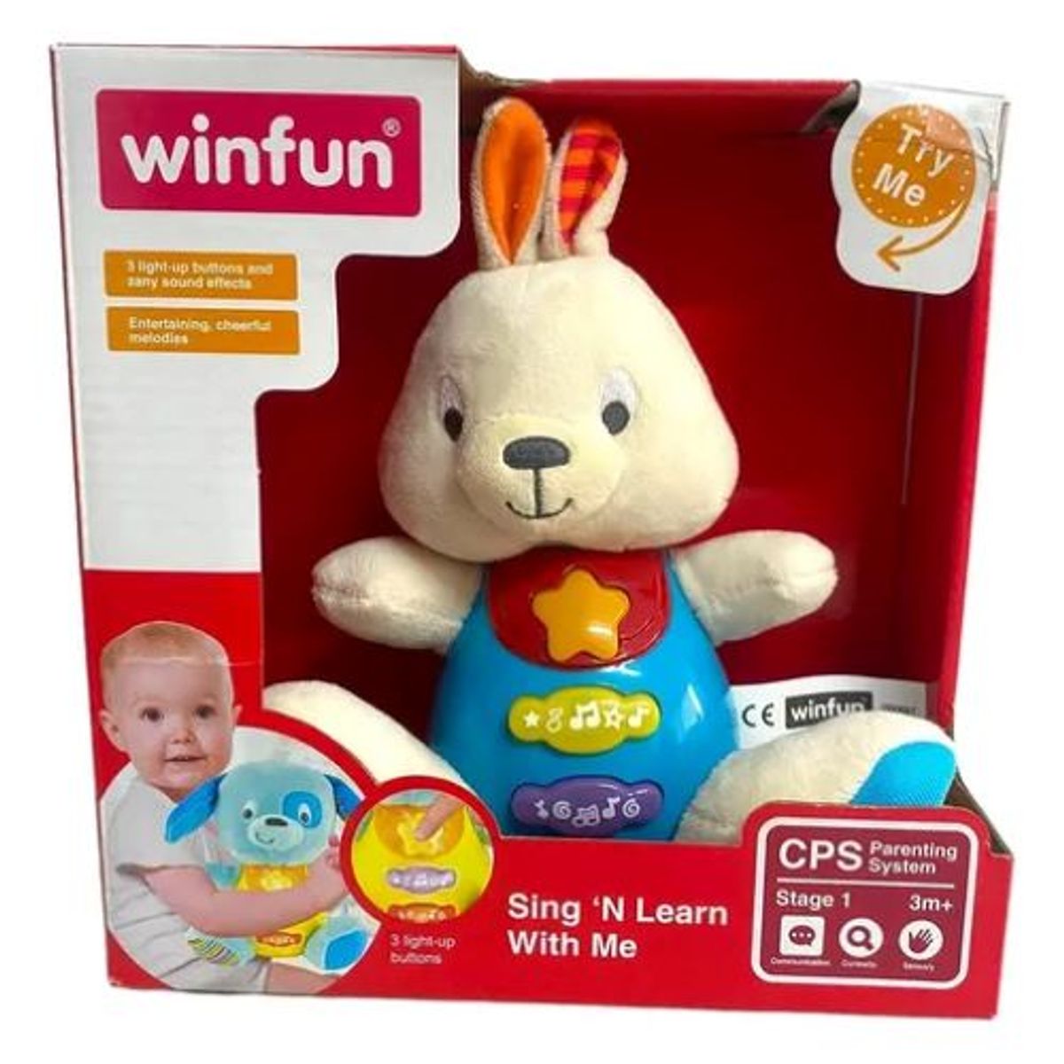 WINFUN - Peluche Conejo Canta Y Aprende Conmigo